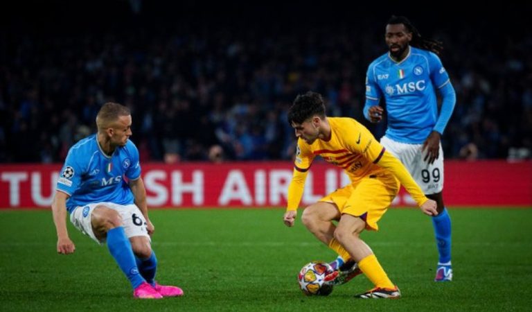 Napoli rescató el empate frente al Barcelona por el partido de ida en la Champions League